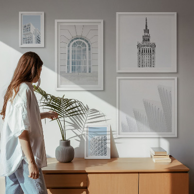 Parede galeria de quadros minimalismo na arquitetura moderna