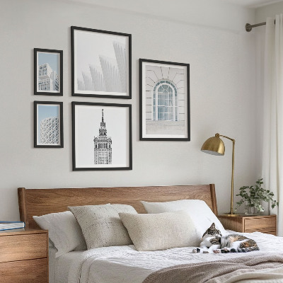 Parede galeria de quadros minimalismo na arquitetura moderna