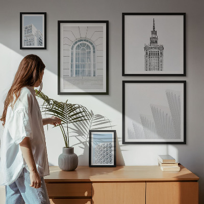 Parede galeria de quadros minimalismo na arquitetura moderna