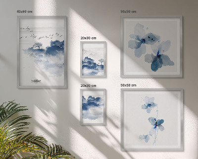 Conjunto de 5 quadros decorativos Paisagens, flores, água, paz