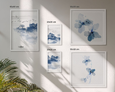 Conjunto de 5 quadros decorativos Paisagens, flores, água, paz