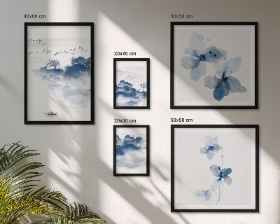Conjunto de 5 quadros decorativos Paisagens, flores, água, paz