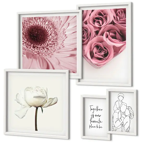 Galeria de quadros para parede com inspirações florais estilo boho