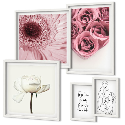Parede galeria de quadros Inspirações florais boho
