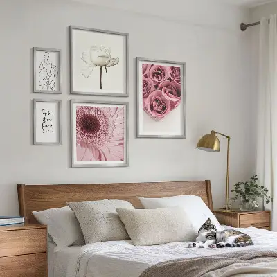 Galeria de quadros para parede com inspirações florais estilo boho