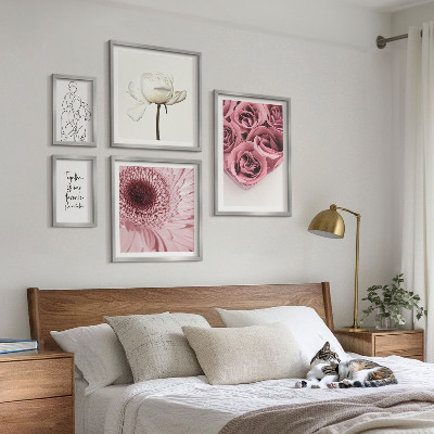 Parede galeria de quadros Inspirações florais boho