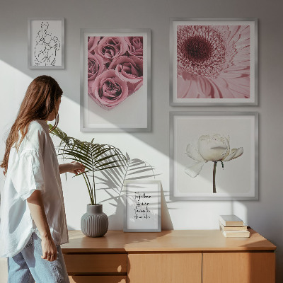 Parede galeria de quadros Inspirações florais boho