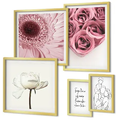 Galeria de quadros para parede com inspirações florais estilo boho