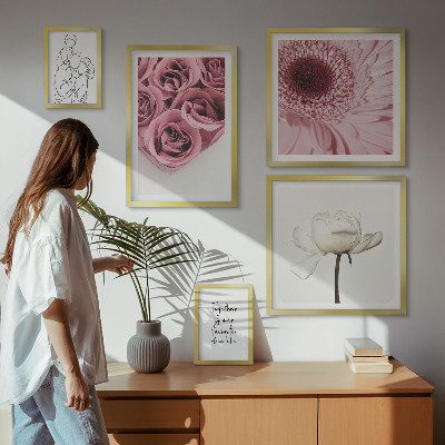 Parede galeria de quadros Inspirações florais boho