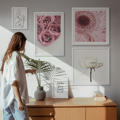 Parede galeria de quadros Inspirações florais boho