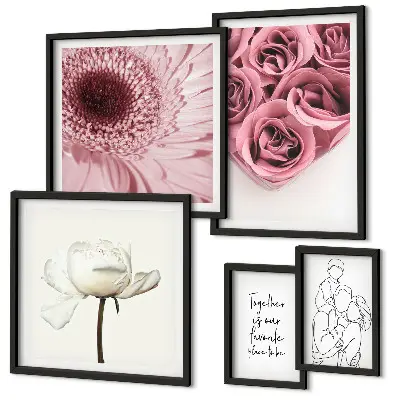 Galeria de quadros para parede com inspirações florais estilo boho