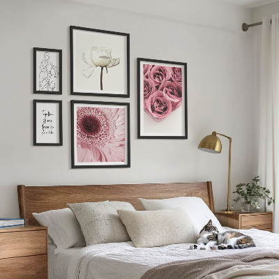 Parede galeria de quadros Inspirações florais boho
