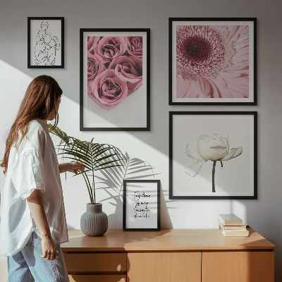 Parede galeria de quadros Inspirações florais boho
