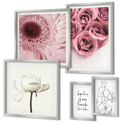 Galeria de quadros para parede com inspirações florais estilo boho