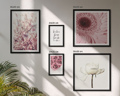 Conjunto de 5 quadros com moldura Detalhes florais românticos