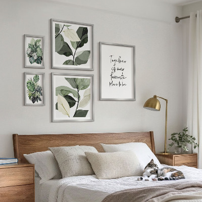 Conjunto de 5 quadros decorativos Inspirações modernas de plantas