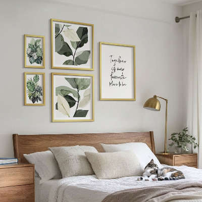Conjunto de 5 quadros decorativos Inspirações modernas de plantas