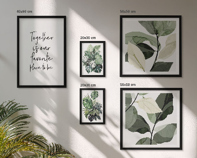 Conjunto de 5 quadros decorativos Inspirações modernas de plantas