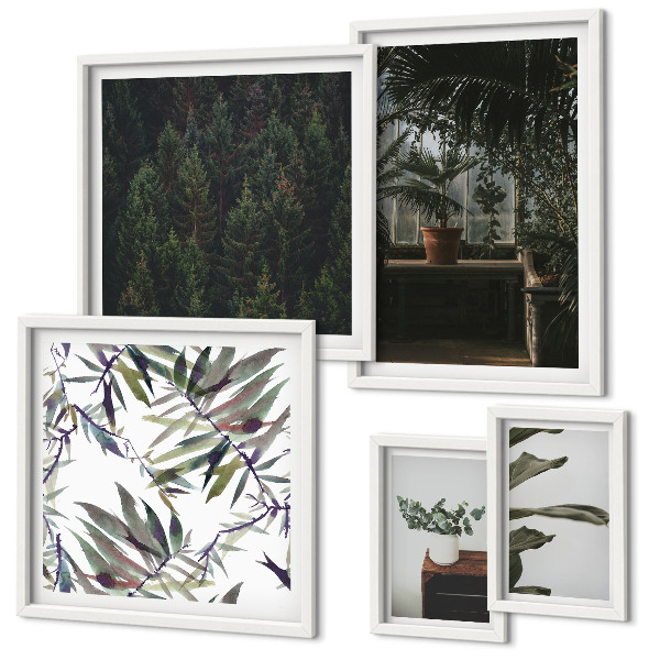 Galeria de parede Motivos de plantas de oásis verde