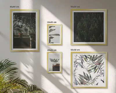 Galeria de parede com motivos de plantas de oásis verde