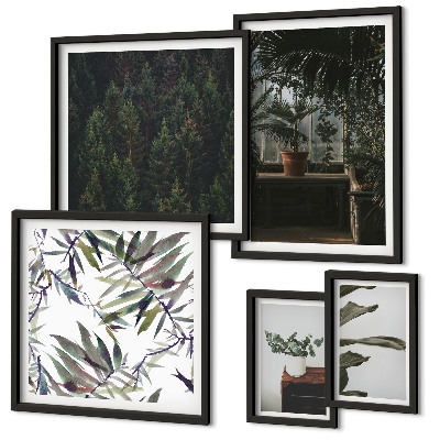 Galeria de parede Motivos de plantas de oásis verde