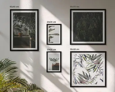 Galeria de parede com motivos de plantas de oásis verde