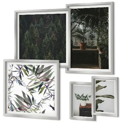 Galeria de parede com motivos de plantas de oásis verde