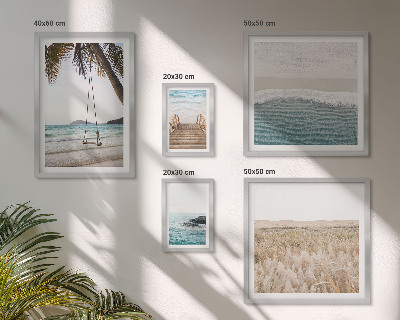 Conjunto de 5 quadros decorativos vistas relaxantes para o mar