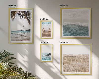 Conjunto de 5 quadros decorativos vistas relaxantes para o mar