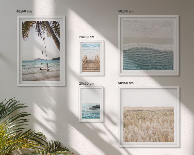 Conjunto de 5 quadros decorativos vistas relaxantes para o mar