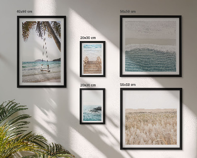 Conjunto de 5 quadros decorativos vistas relaxantes para o mar