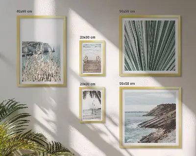 Galeria de parede com tema de praias litorâneas tropicais