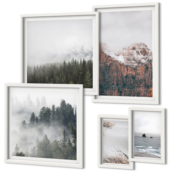 Parede galeria de quadros Paisagens, montanhas, florestas, nuvens