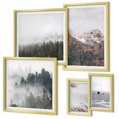 Parede galeria de quadros Paisagens, montanhas, florestas, nuvens