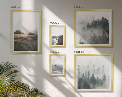 Conjunto de 5 quadros decorativos Vistas naturais da montanha e do mar