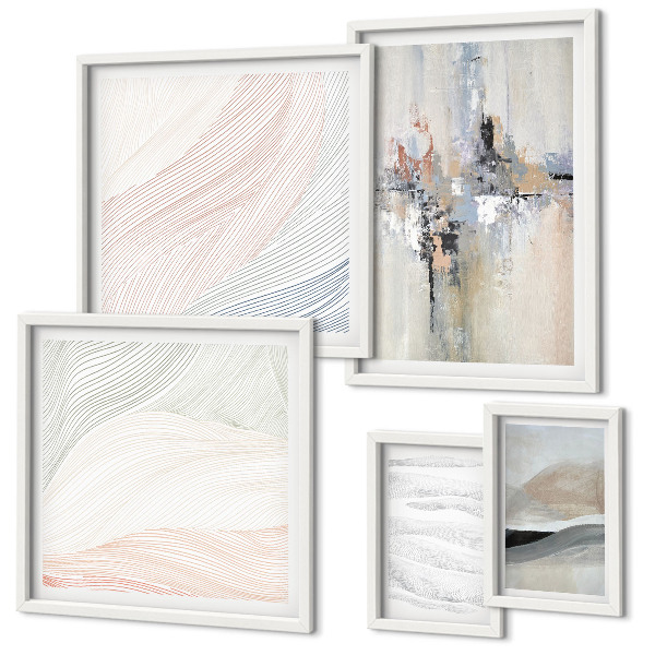 Galeria de parede Composições abstratas em tons