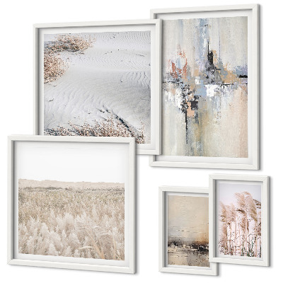 Conjunto de 5 quadros decorativos Decorações elegantes, minimalismo natural