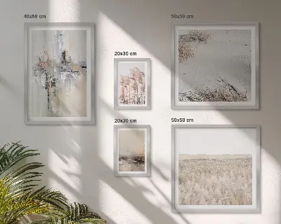 Conjunto de 5 quadros decorativos com estilo minimalista natural e elegante
