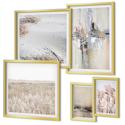 Conjunto de 5 quadros decorativos Decorações elegantes, minimalismo natural