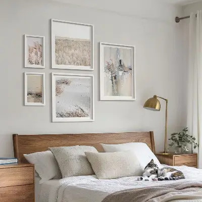 Conjunto de 5 quadros decorativos com estilo minimalista natural e elegante