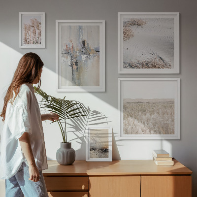 Conjunto de 5 quadros decorativos Decorações elegantes, minimalismo natural