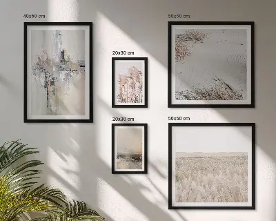 Conjunto de 5 quadros decorativos com estilo minimalista natural e elegante