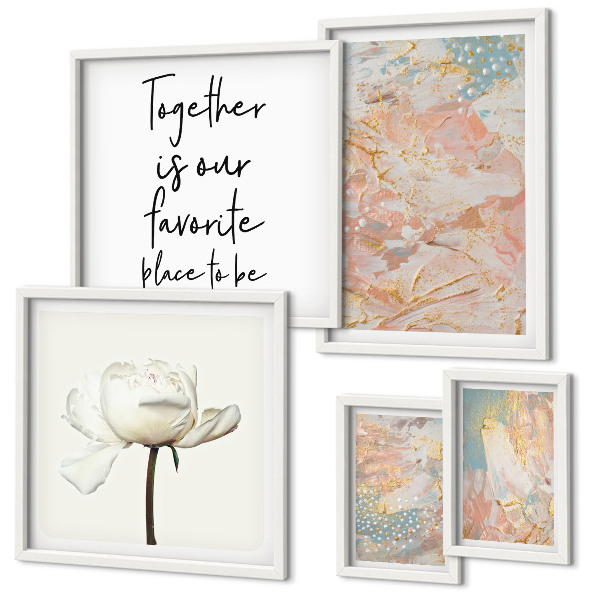 Galeria de parede Flores abstratas com slogans
