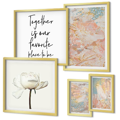 Galeria de parede Flores abstratas com slogans