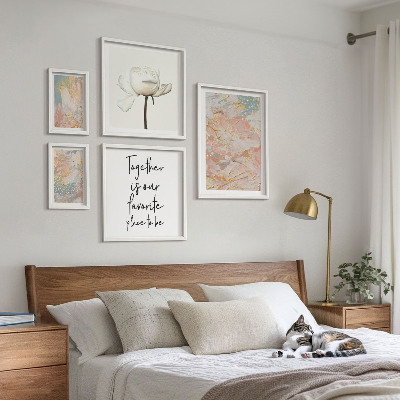 Galeria de parede Flores abstratas com slogans