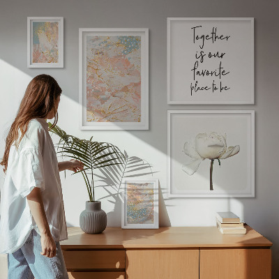 Galeria de parede Flores abstratas com slogans