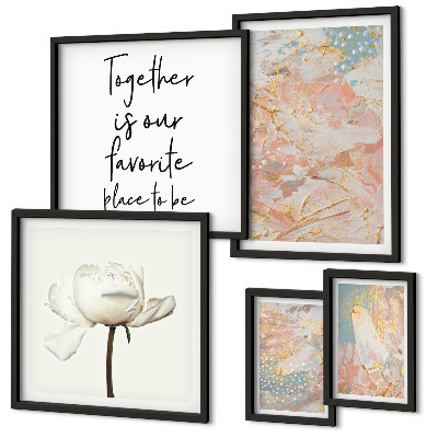 Galeria de parede Flores abstratas com slogans