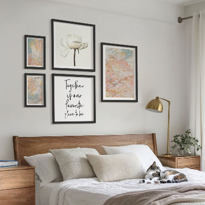 Galeria de parede Flores abstratas com slogans