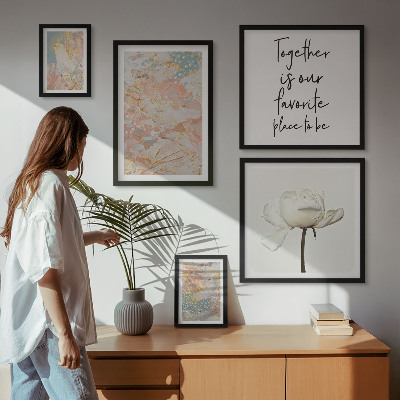 Galeria de parede Flores abstratas com slogans