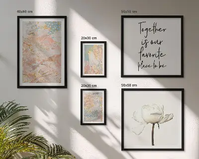Galeria de parede flores abstratas com frases